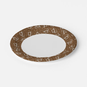 Cooking pattern with chef hat paper plate