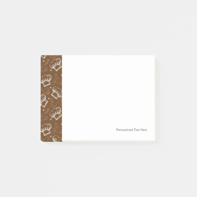 Cooking pattern with chef hat post-it notes (Front)