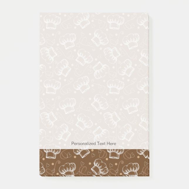 Cooking pattern with chef hat post-it notes (Front)