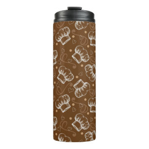 Cooking pattern with chef hat thermal tumbler