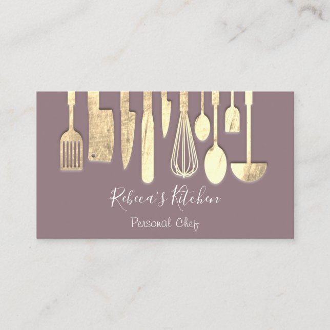 Cooking Personal Chef Restaurant Catering Blush Business Card (Front)