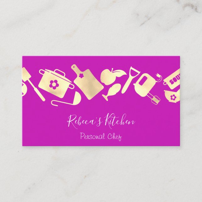 Cooking Personal Chef Restaurant Catering Logo  Business Card (Front)
