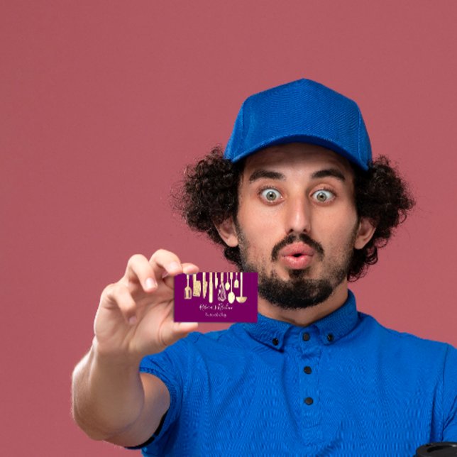 Cooking Personal Chef Restaurant Catering Purple Business Card (Cooking Personal Chef Restaurant Catering Purple Business Card)