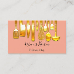 Cooking Personal Chef Restaurant Gold Catering  Business Card