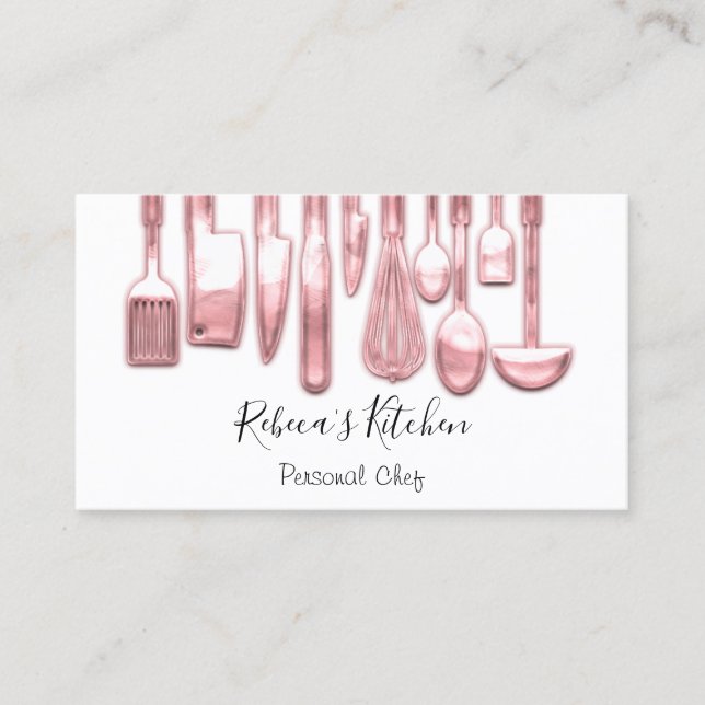 Cooking Personal Chef Restaurant Rose Catering  Business Card (Front)