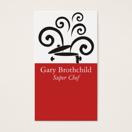 Cooking pot big curly steam chef catering busin... business card
