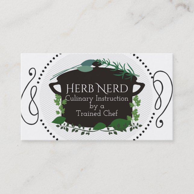 Cooking pot herbs chef catering business card (Front)