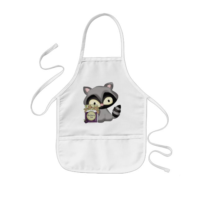 Cooking Racoon kitchen kids apron (Front)