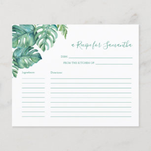 Cooking Recipe Cards Tropical Greenery