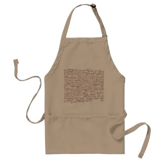 Cooking related word cloud aprons