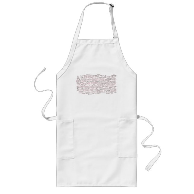 Cooking related word cloud aprons (Front)