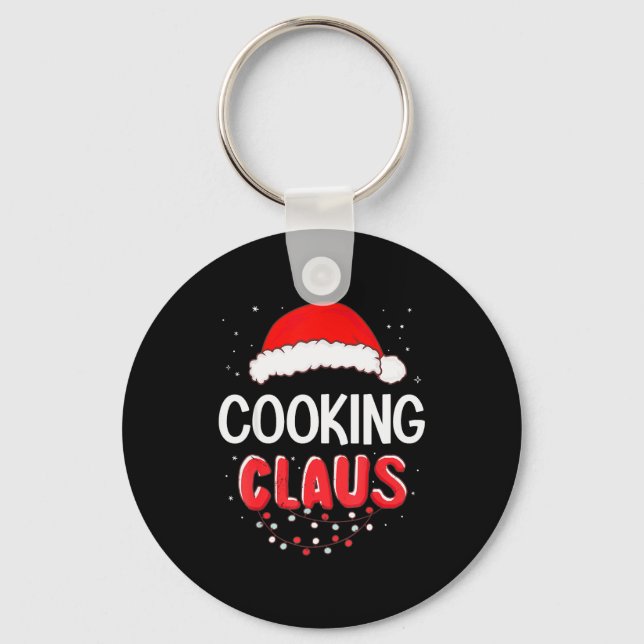 Cooking Santa Claus Christmas Matching Costume  Key Ring (Front)