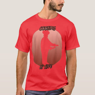 Cooking Shadow in a Red Circle T-Shirt