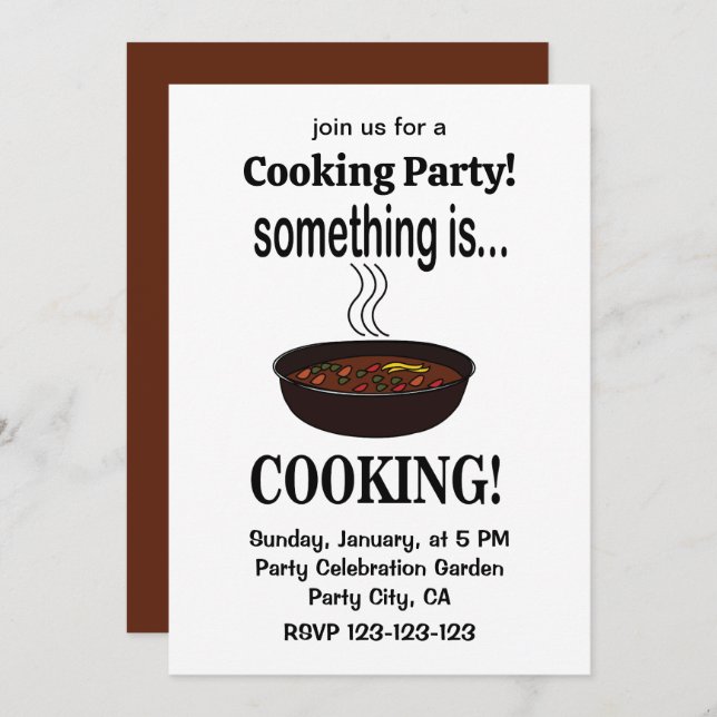 Cooking Something is Cooking Invitation (Front/Back)