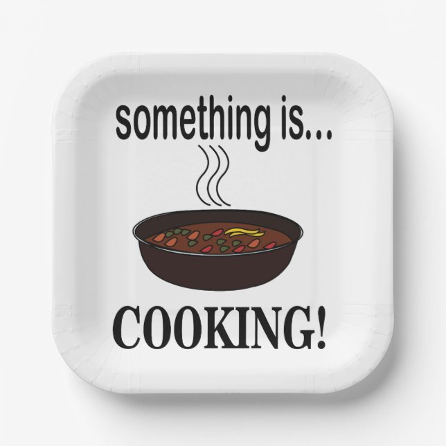 Cooking Something is Cooking Party Paper Plate (Front)