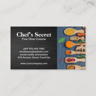 Cooking Spices on Table Business Card