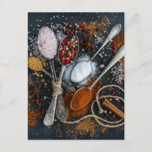 cooking spices postcard