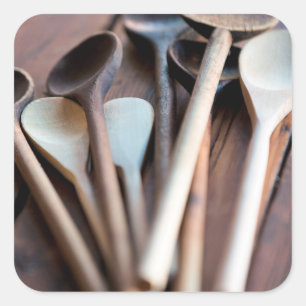 Cooking spoons square sticker