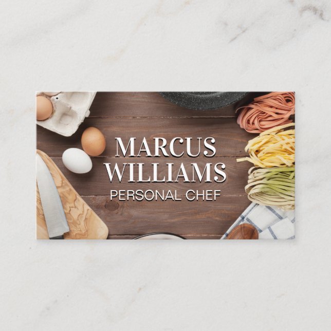 Cooking Station | Pastas | Utensils Business Card (Front)