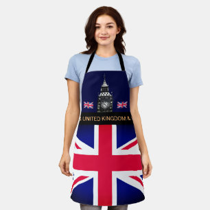 Cooking UK & British Flag, Big Ben Chefs kitchen Apron