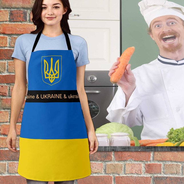 Cooking Ukraine & Ukrainian Flag Chefs kitchen Apron (Creator Uploaded)