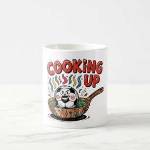 Cooking Up The Game Funny Soccer Ball Frying Coffee Mug