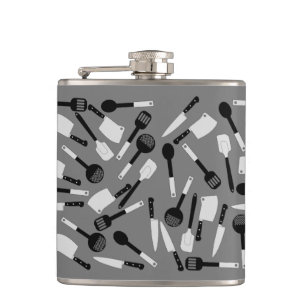 Cooking Utensils Pattern Hip Flask