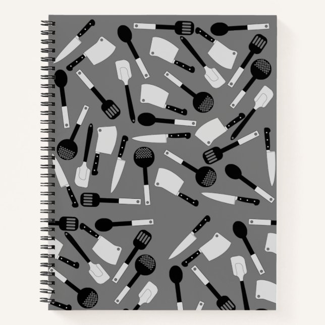 Cooking Utensils Pattern Notebook (Front)