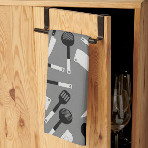 Cooking Utensils Pattern Tea Towel