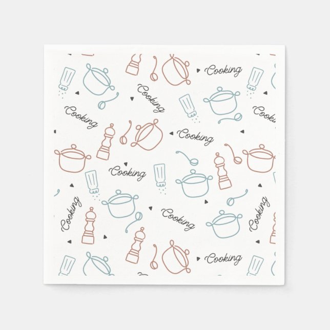 Cooking Well With Love Pattern Napkin (Front)