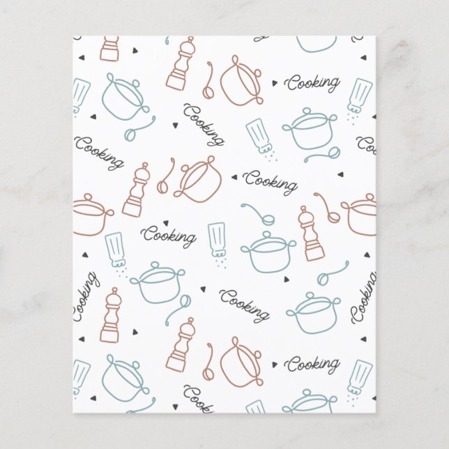 Cooking Well With Love Pattern Throw Pillow (Front)