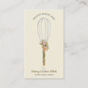 Cooking Whisk logo pastry beige Light yellow Business Card