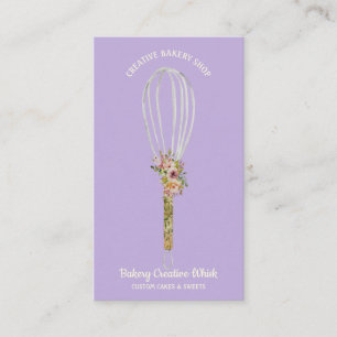 Cooking Whisk logo pastry purple Business Card