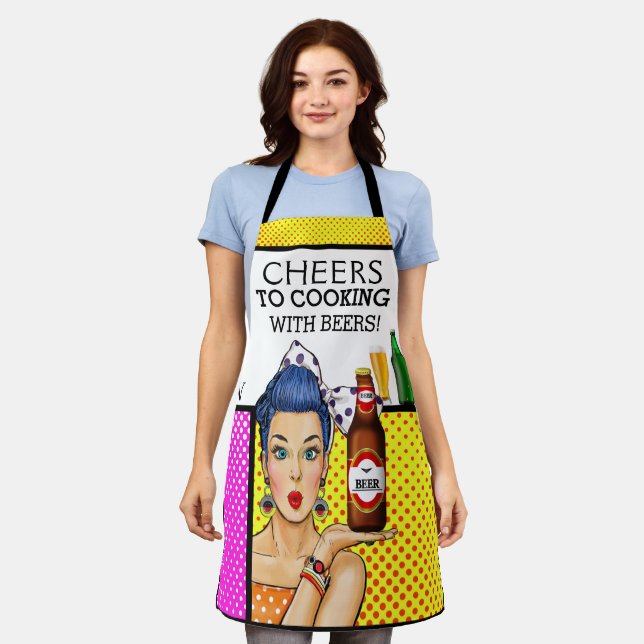 Cooking With BEER Humour Apron (Worn)
