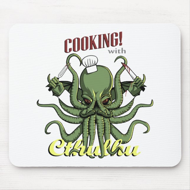 Cooking with Cthulhu Mouse Mat (Front)