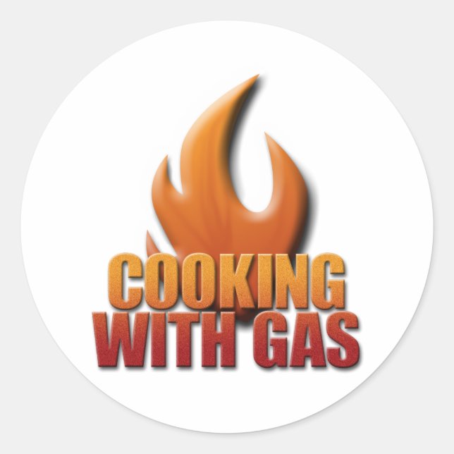 Cooking With Gas Classic Round Sticker (Front)