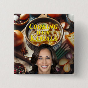 Cooking With Kamala 15 Cm Square Badge