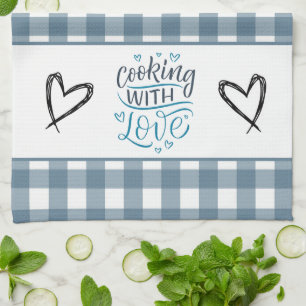 Cooking with Love Gingham Plaid Tea Towel