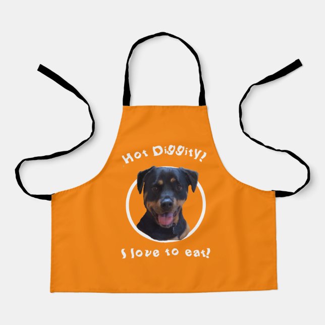 Cooking with our Rottweiler  Personalise Apron (Front)