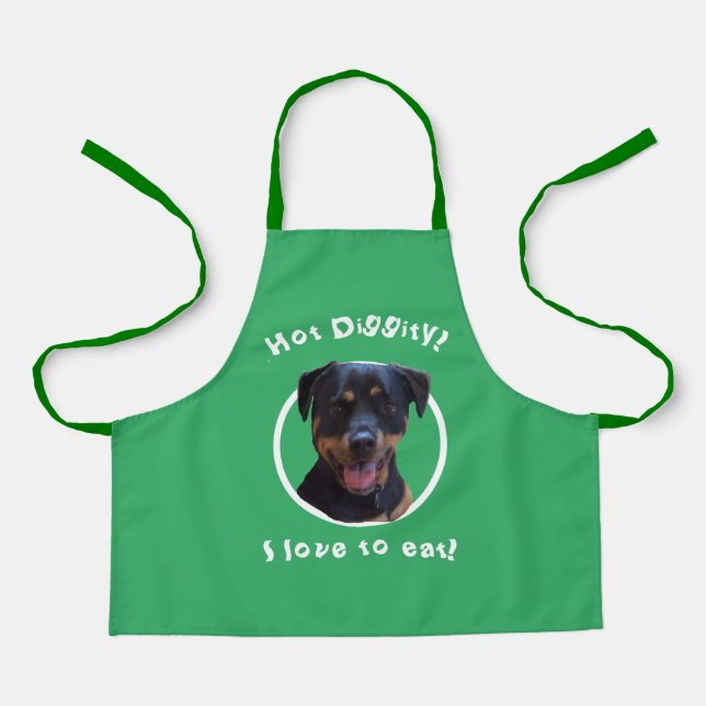 Cooking with our Rottweiler  Personalise Apron (Front)