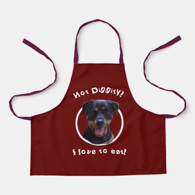 Cooking with our Rottweiler  Personalise Apron (Front)