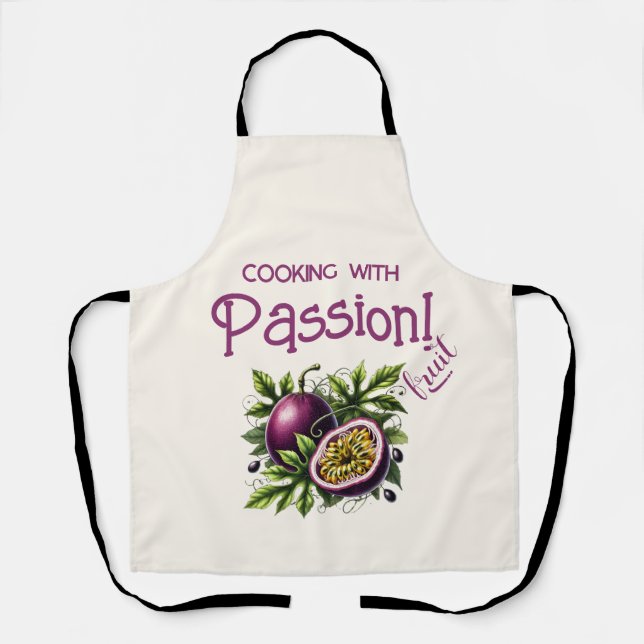 "Cooking With Passionfruit" Tropical  Apron (Front)