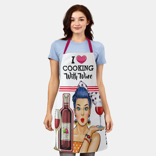 Cooking With WINE Apron (Worn)