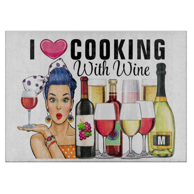 Cooking With WINE Cutting Board (Front)