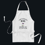 Cooking with Wine | Funny Wine Lovers Standard Apron<br><div class="desc">Our funny apron design for tipsy chefs features "I love to cook with wine; sometimes I even put it in the food" in modern block lettering with a wine glass illustration.</div>