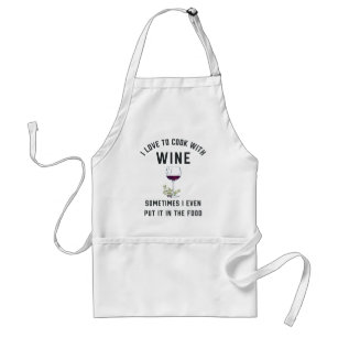 Cooking with Wine   Funny Wine Lovers Standard Apron