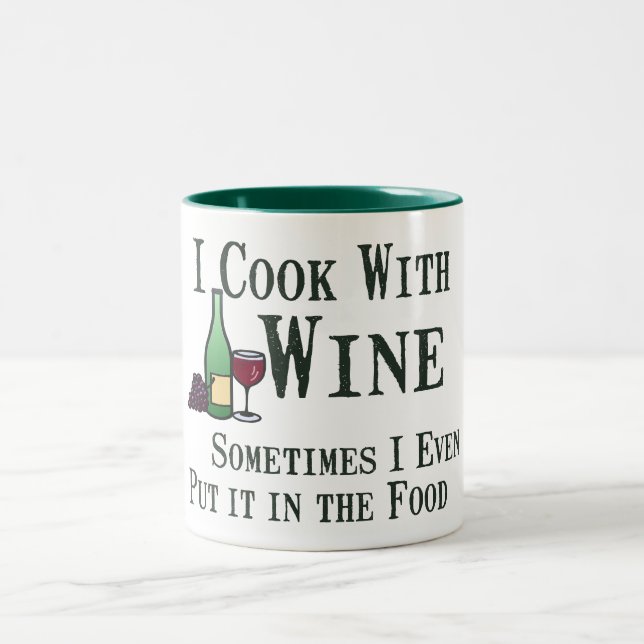 Cooking with Wine Two-Tone Coffee Mug (Center)