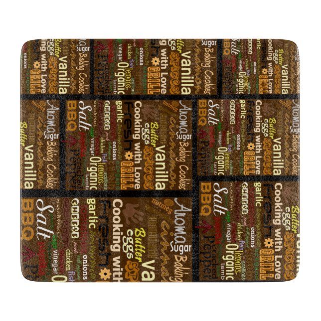 Cooking WordArt Cutting Board (Front)