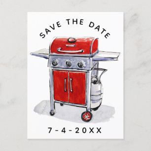 Cookout Save the Date Grill Postcard