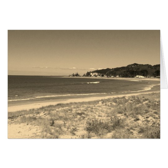 Cooks Beach, Coromandel, New Zealand - Sepia Card